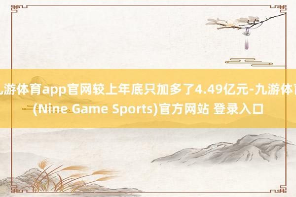 九游体育app官网较上年底只加多了4.49亿元-九游体育(Nine Game Sports)官方网站 登录入口