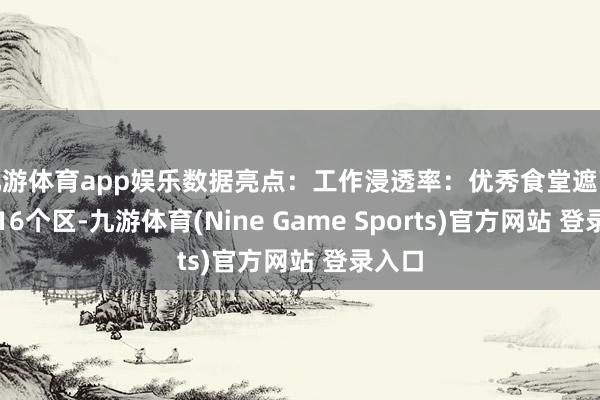九游体育app娱乐数据亮点：工作浸透率：优秀食堂遮蔽全市16个区-九游体育(Nine Game Sports)官方网站 登录入口