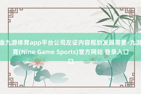 现金九游体育app平台公司左证内容规划发展需要-九游体育(Nine Game Sports)官方网站 登录入口